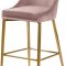 Karina Counter Stool 789 Set of 2 Pink Velvet Fabric - Meridian