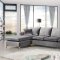 Naomi Sectional Sofa 636 in Grey Velvet Fabric by Meridian