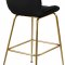 Paris Counter Stool 787 Set of 2 Black Velvet Fabric by Meridian