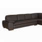 Modern Sectional Sofa with Tufted Leather Upholstery