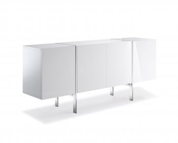 Struttura Small Buffet in High Gloss White by Whiteline Imports [WLBU-Struttura-White-Small]