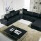 T35 Sectional Sofa in Black Bonded Leather by VIG w/ Side Light