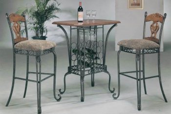 Oak Wood Top Modern Bar Table w/Optional Bar Stools [ABCBF-1514]