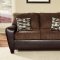 Two-Tone Brown Contemporary Living Room w/Cushioned Seats