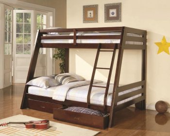 460228 Twin over Full Bunk Bed in Cappuccino by Coaster [CRKB-460228]