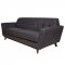 Luray Sofa LL90DGRW in Dark Grey Wool by LeisureMod w/Options