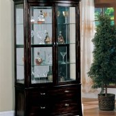 Black Classic Display Curio w/Two Lower Ample Drawers