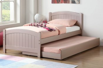 F9144 3Pc Kid's Bedroom Set in Rose Gold & White by Poundex [PXKB-F9144]