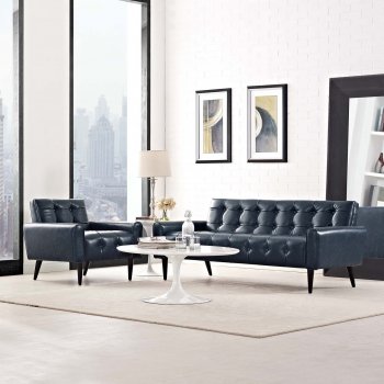 Delve Sofa in Blue Vinyl by Modway w/Options [MWS-2457 Delve Blue]