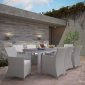 Junction 9 Piece Outdoor Dining Set in Gray/White by Modway