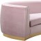 Julian Sofa 620 in Pink Velvet Fabric by Meridian w/Options