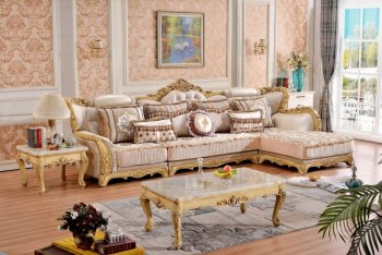 Lorenzo 695 Sectional Fabric Sofa in Golden & Multi Tones [MRSS-695-Lorenzo]