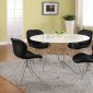 White Top & Chrome Base Modern Dining Table w/Optional Chairs