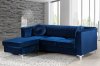 Eliana Sectional Sofa 660 in Navy Velvet Fabric by Meridian