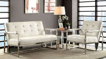 Sienna Loveseat & Chair Set CM-AC6262WH in Leatherette w/Options [FAS-CM-AC6262WH-Sienna]