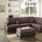 F6857 Sectional Sofa 3Pc in Chocolate Fabric by Boss