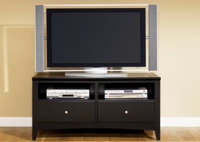 Rubbed Black Finish Modern TV Stand for 50" or 60" TV