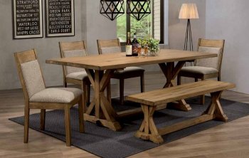 Douglas Dining Table 107221 in White Oak by Coaster with Options [CRDS-107221-107212 Douglas]