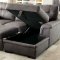 Blaire Sectional Sofa Bed CM6839 in Graphite Fabric