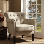 Barlowe Accent Chair 1193F1S in Oatmeal Fabric by Homelegance