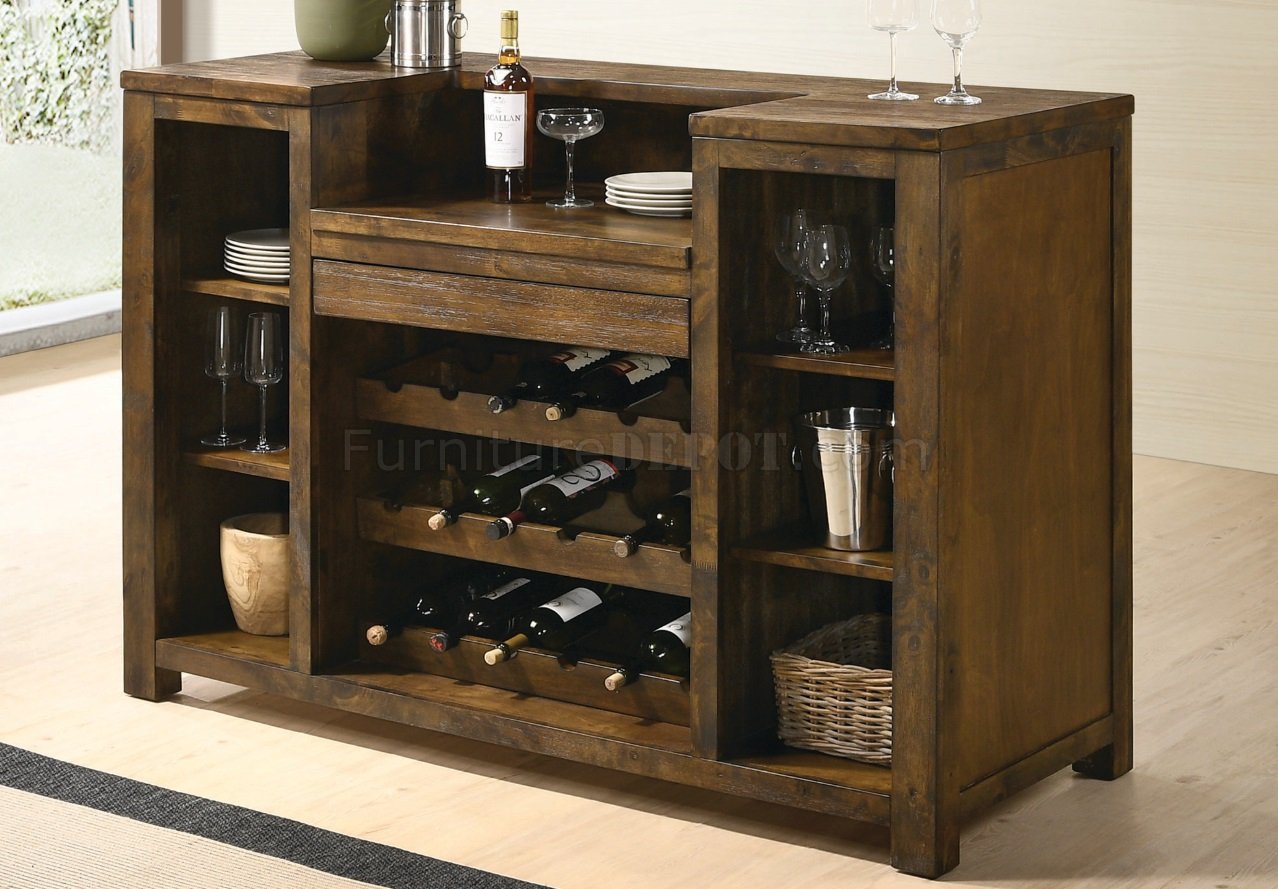 182875 Bar Unit in Rustic Oak by Coaster