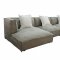 Dania Sectional Sofa & Ottoman in Beige Leather by VIG