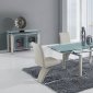 Frosted Glass Top & Beige Modern 88DT Dining Table w/Options