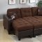 F6928 Sectional Sofa in Chocolate Microfiber Fabric by Boss