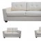 Cream Bonded Leather Modern Sofa & Loveseat Set w/Options