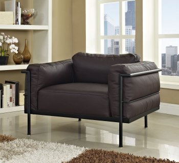 Charles Grande Armchair in Dark Brown Leather by Modway [MWCC-Charles 2 Grande Dark Brown]