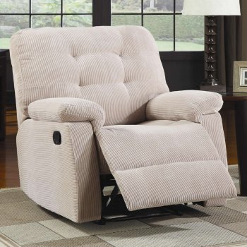 Desert Sand Corduroy Fabric Modern Rocker Recliner w/Pillow Arms [CRRC-600192]