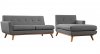 Engage Sectional Sofa in Gray Fabric by Modway w/Options