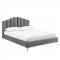 Olivia Upholstered Platform Queen Bed in Gray Velvet by Modway