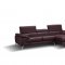 A973b Sectional Sofa in Maroon Premium Leather by J&M