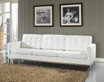 Loft Leather Sofa in White by Modway w/Options [MWS-Loft White]