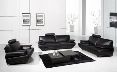 Black Bonded Leather 7380 Sofa