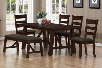 103761 Julius 6Pc Dining Set by Coaster in Rustic Walnut [CRDS-103761 Julius]