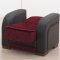 Burgundy Fabric & Black Vinyl Two-Tone Modern Sofa Bed w/Options