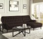 Natalia Sectional Sofa 503778 in Black Fabric by Coaster