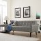 Delve Sofa in Gray Vinyl by Modway w/Options