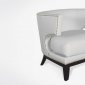 White Faux Leather Modern Eclipse Club Chair