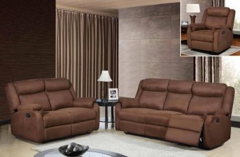 U8303 Motion Sofa in Chocolate Fabric by Global w/Options [GFS-U8303]