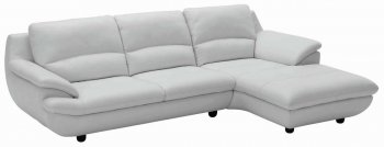 Light Grey Full Leather Contemporary Elegant Sectional Sofa [NSSS-422004-Melody]