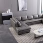 ML157 U-Shaped Sectional Sofa in Gray Leather by Beverly Hills