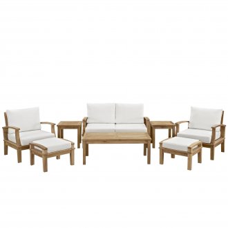 Marina Outdoor Patio Sofa 8Pc Set in Solid Wood by Modway