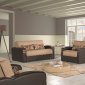 Sleep Plus Sofa Bed in Brown Fabric by Casamode w/Options