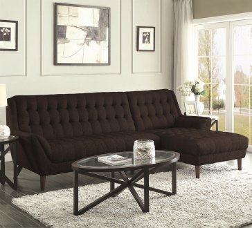 Natalia Sectional Sofa 503778 in Black Fabric by Coaster