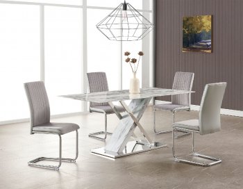 D1274DT Dining Room Set 5Pc by Global w/D4957DC-GR Chairs [GFDS-D1274DT D4957DC-GR]