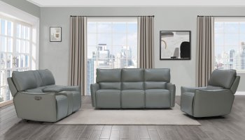 Heather Power Motion Sofa in Dark Gray Leather by Beverly Hills [BHS-Heather Dark Gray]