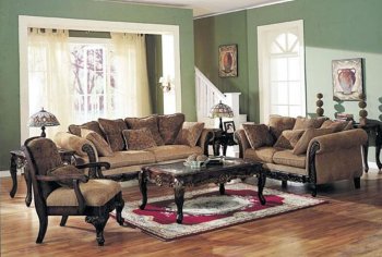 Chenille Fabric Classic Living Room Sofa w/Options [AMS-05600-Bordeaux]